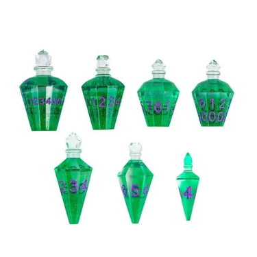 Green Potion Resin -  7pcs RPG Dice Set